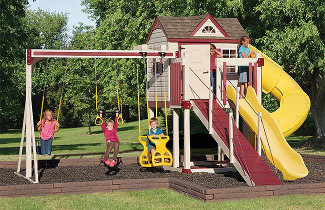 outdoor playset with house