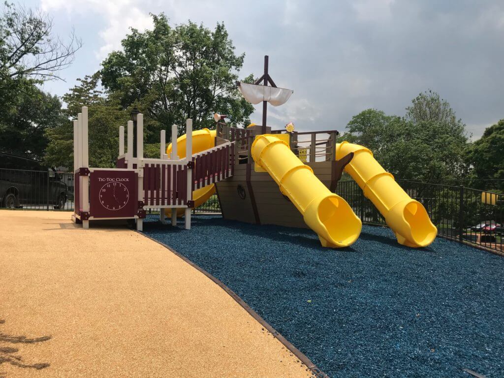 Swing set on sand